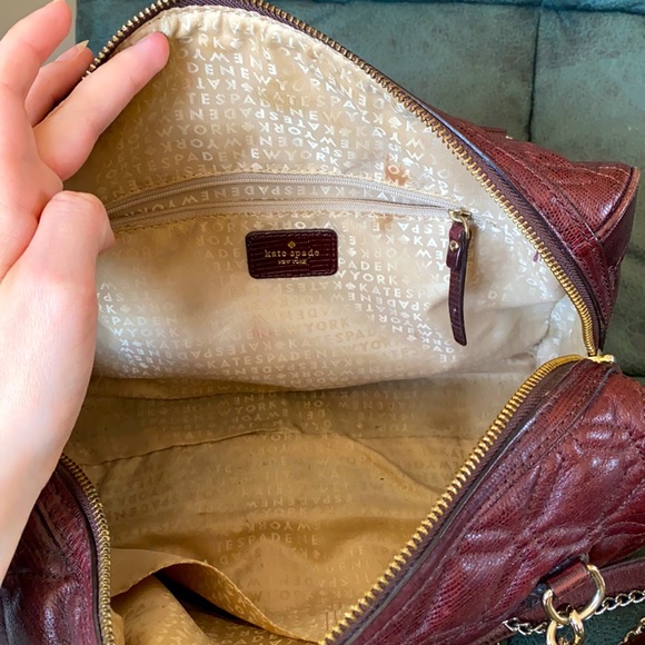 Kate spade quilted burgundy handbag - Picture 5 of 6